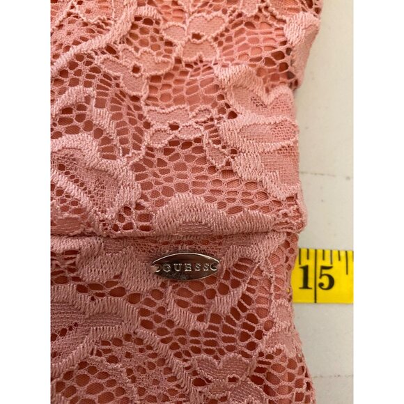 Guess Lace Off-Shoulder Dress Pink Medium - Picture 11 of 13